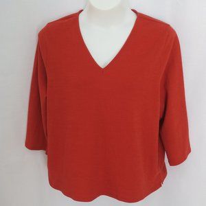 J CREW FACTORY V Neck 3/4 Sleeve Top